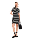 Kourbela | Black ivory striped cut out Sea Anchor mini dress