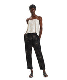 Kourbela | Black ecru printed double-face Ikebana Shape asymmetric top