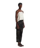 Kourbela | Black ecru printed double-face Ikebana Shape asymmetric top