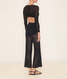 Kourbela | Black cotton crochet Grunge Romance pants