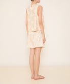 Greek Archaic Kori | Ivory champagne embroidered New Triangle shorts