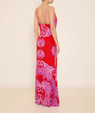 Themis Z | Red purple printed V-neck Lydia strappy maxi dress