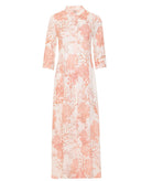 Evi Grintela | Orange white printed cotton Carine midi shirt dress