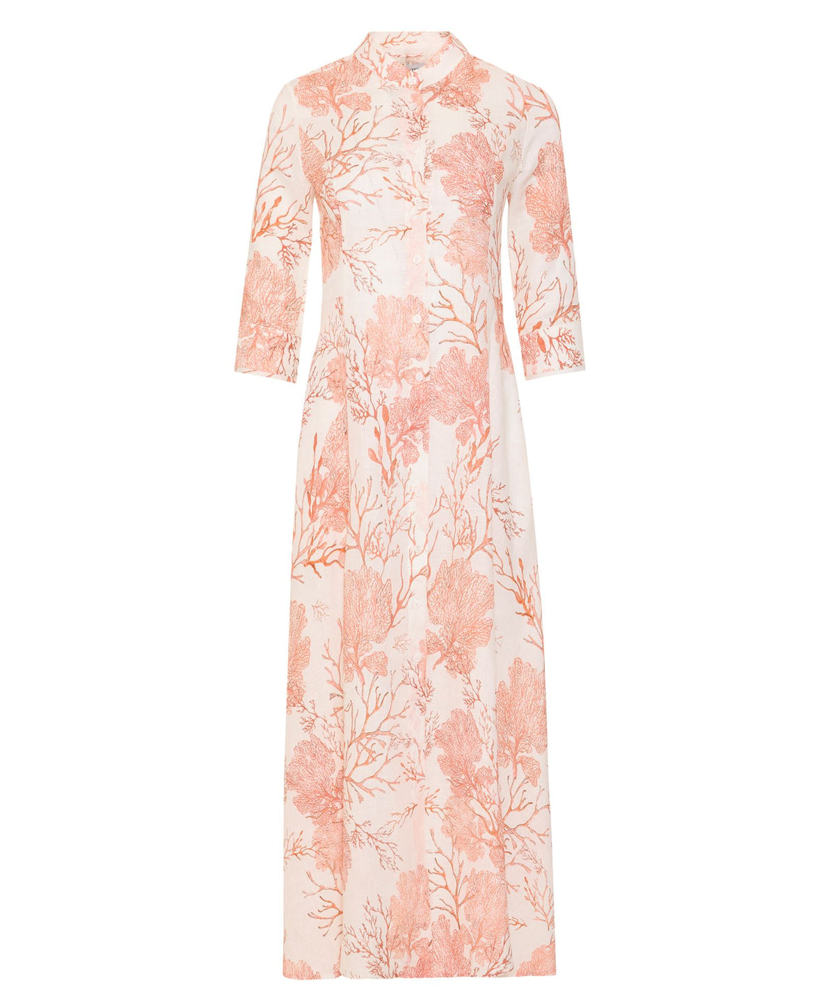 Evi Grintela | Orange white printed cotton Carine midi shirt dress