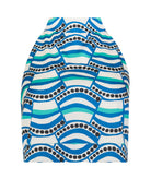 The Artians | Blue white printed Savati halter cropped top