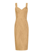 Stelios Koudounaris | Champagne plisse bustier dress