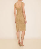Stelios Koudounaris | Champagne plisse bustier dress