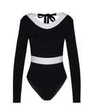 Kiohne | Black white longsleeve Body swimsuit