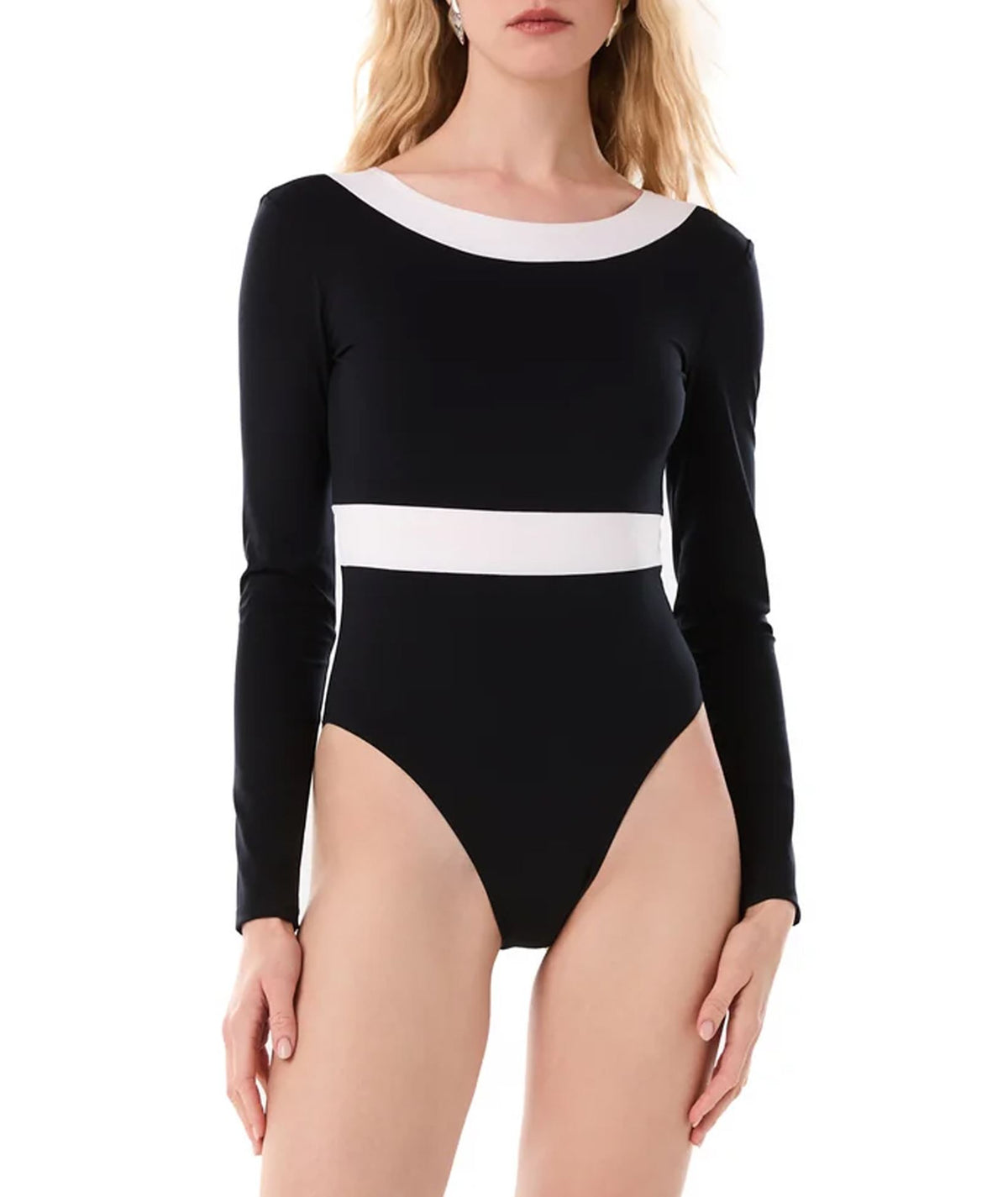 Kiohne | Black white longsleeve Body swimsuit