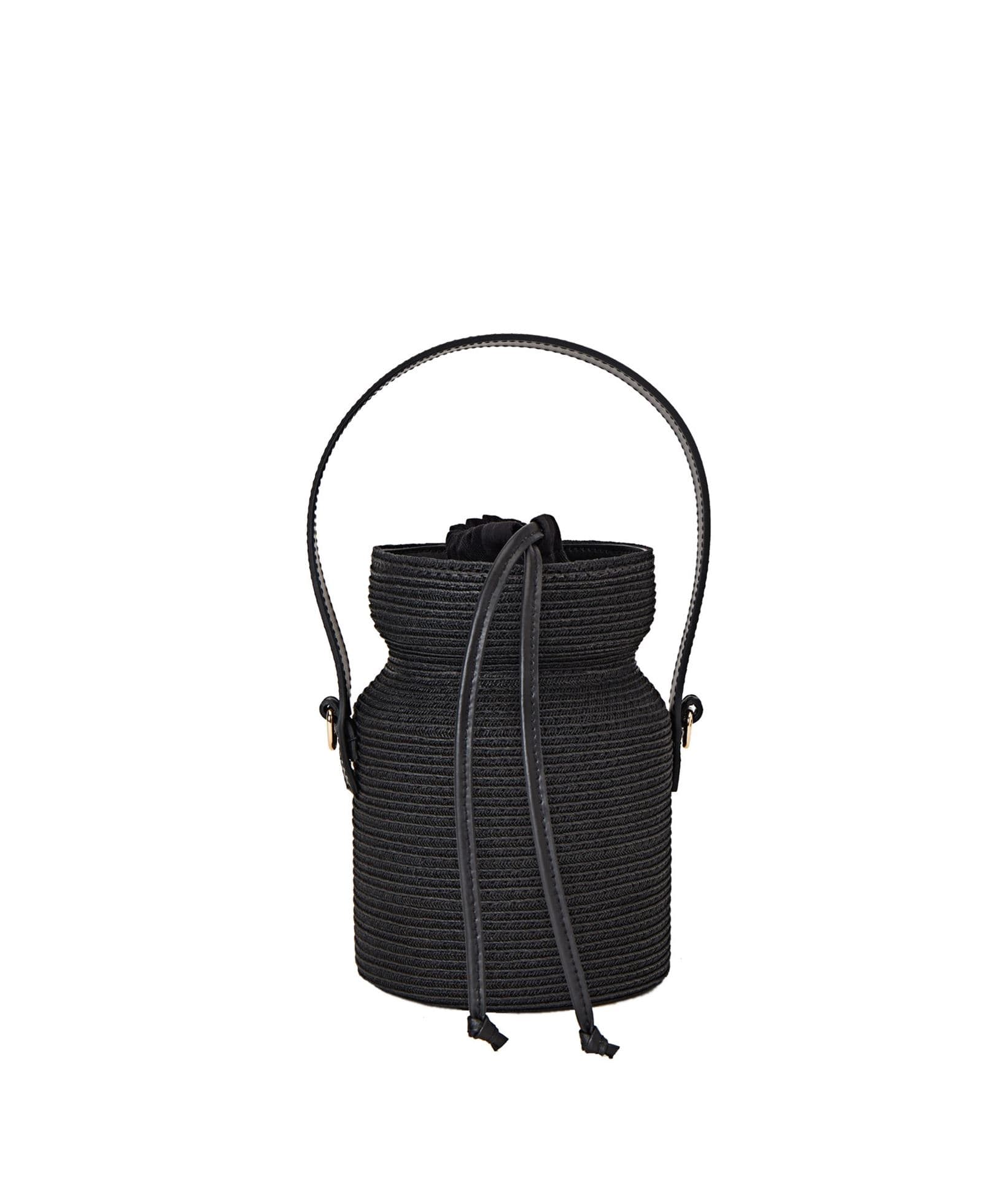 Amphora | Black straw Kylix bucket bag Amphora