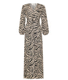 Mallory The Label | Black white zebra printed Sefara belted maxi dress