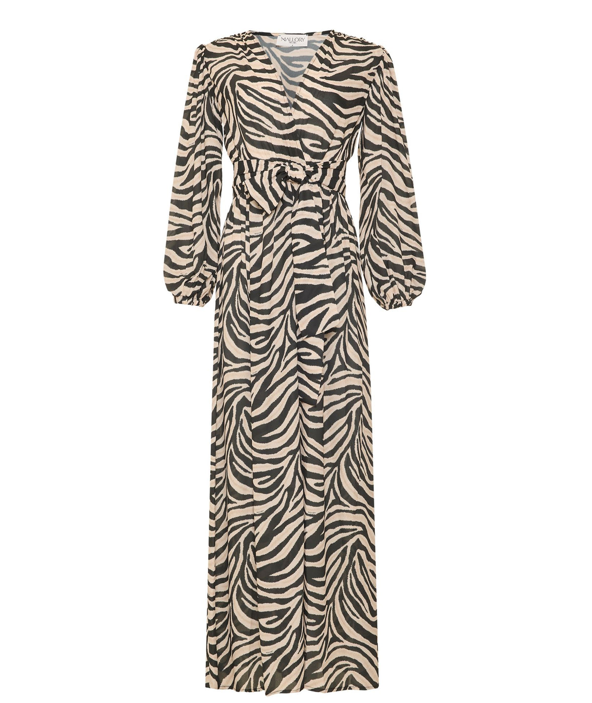 Mallory The Label | Black white zebra printed Sefara belted maxi dress