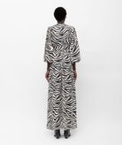 Mallory The Label | Black white zebra printed Sefara belted maxi dress