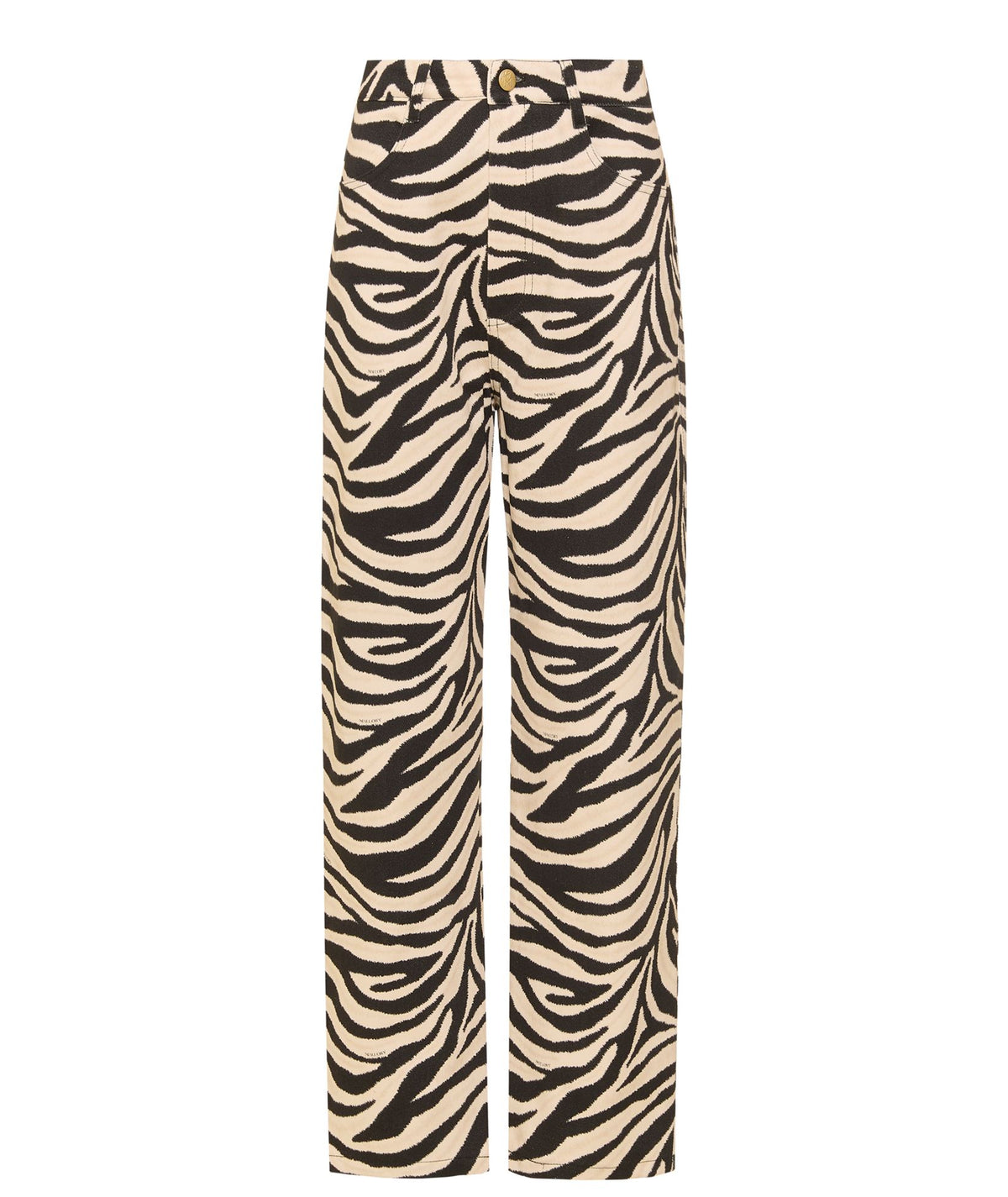Mallory The Label | Black white printed denim Riana cropped pants