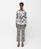 Mallory The Label | Black white printed denim Riana cropped pants