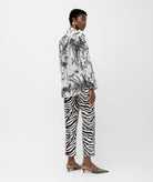 Mallory The Label | Black white printed denim Riana cropped pants