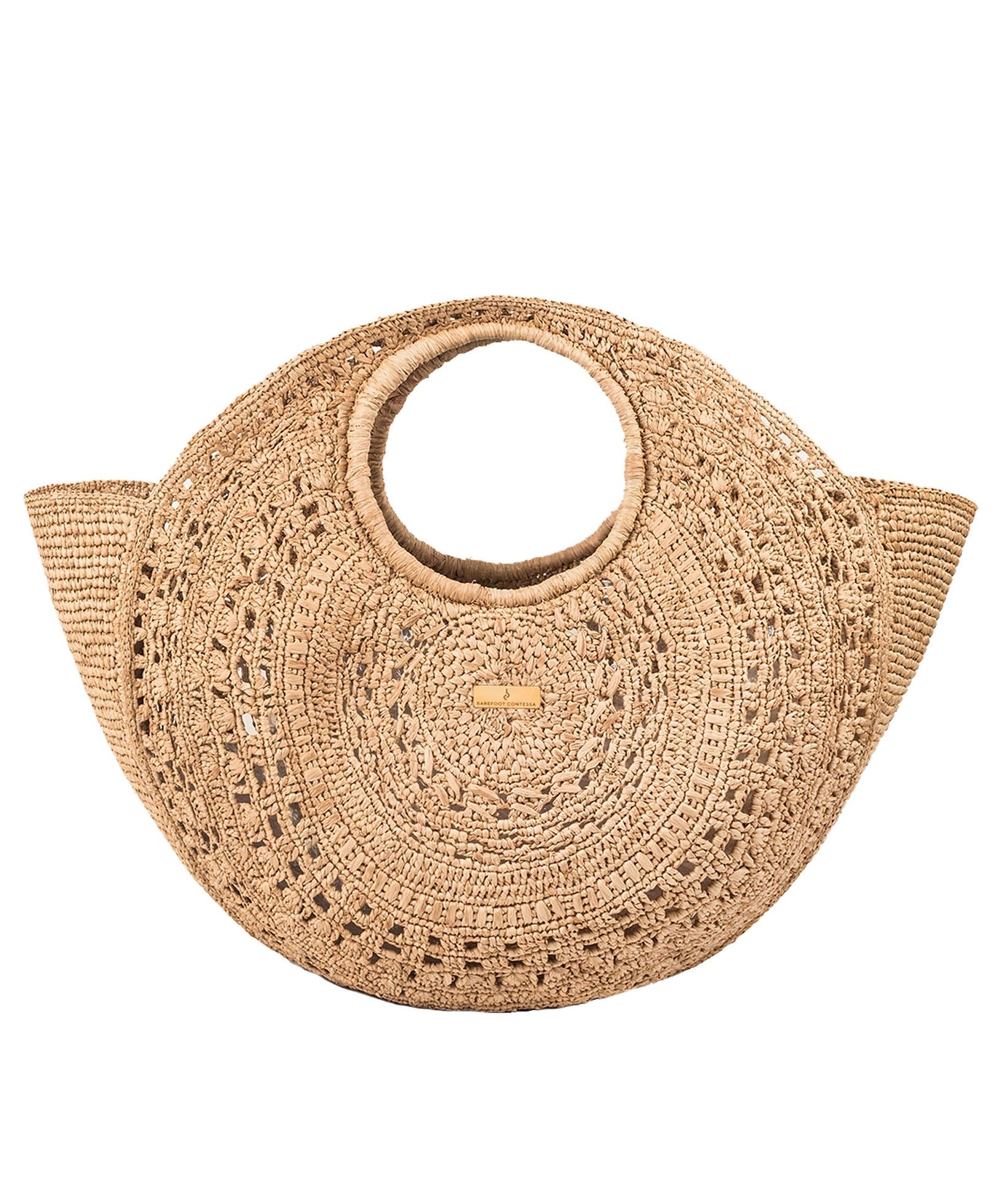 Barefoot Contessa | Brown raffia Halo shoulder bag Barefoot Contessa