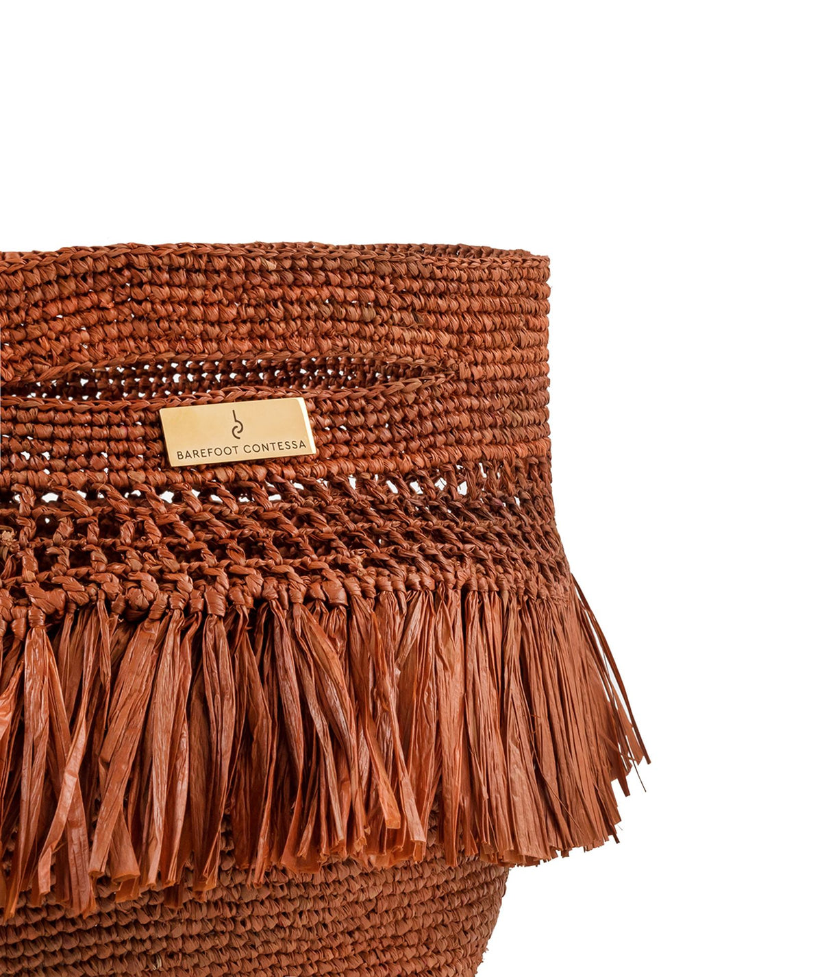 Barefoot Contessa | Cinnamon raffia fringes Avisa bag