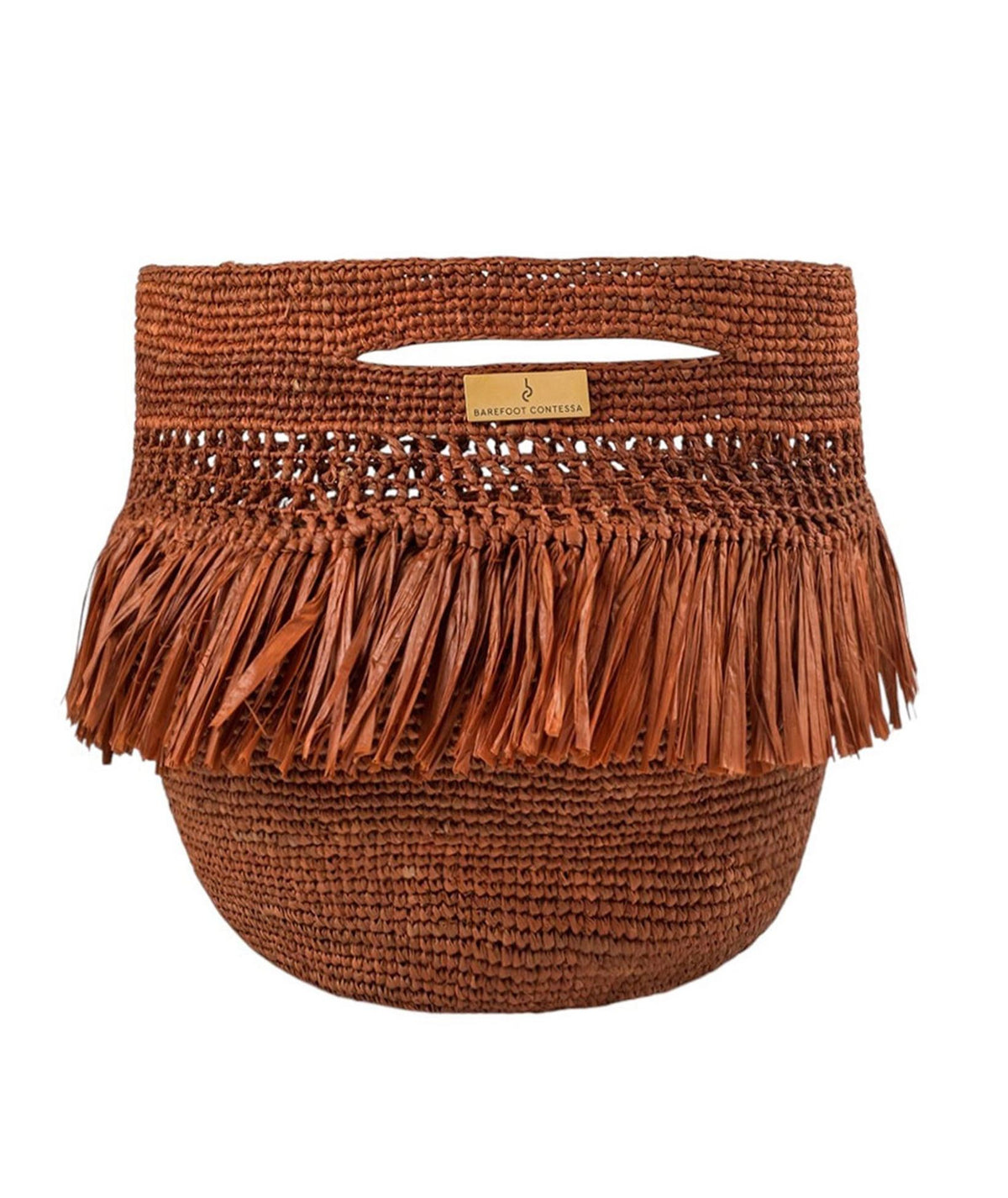 Barefoot Contessa | Cinnamon raffia fringes Avisa bag
