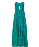 Cristina Beautiful Life | Petrol silk blend Appolie strapless dress