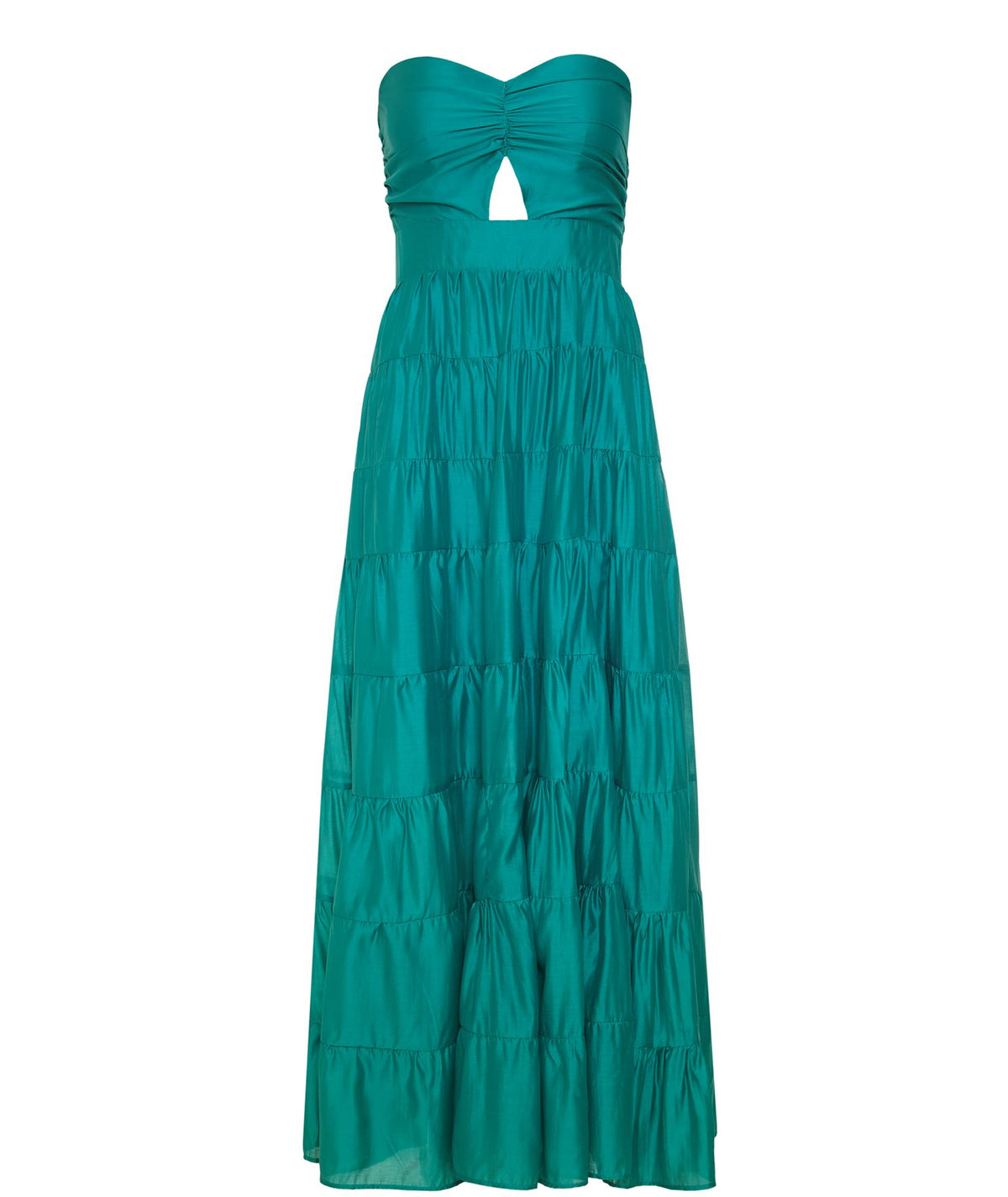 Cristina Beautiful Life | Petrol silk blend Appolie strapless dress