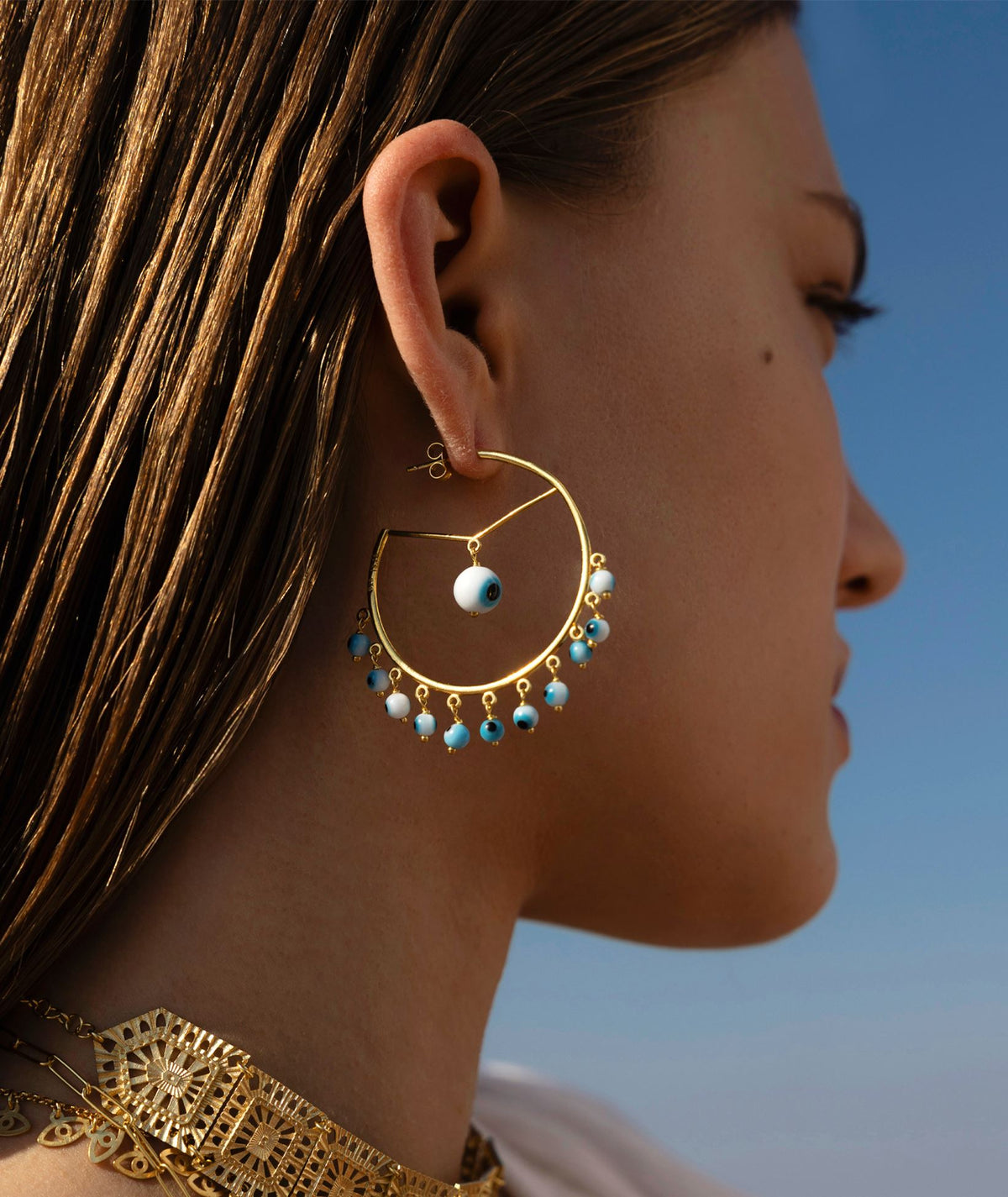 Antonia Karra | Ftou Sou gold-plated silver earrings - turquoise