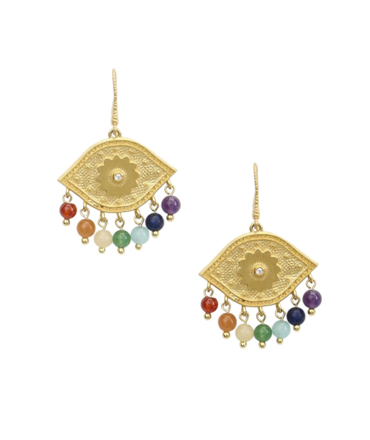 Antonia Karra | Chakra paisley earrings - gold plated silver