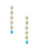 Antonia Karra | Starfish rain earrings - gold plated silver turquoise