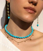 Antonia Karra | Starfish rain earrings - gold plated silver turquoise