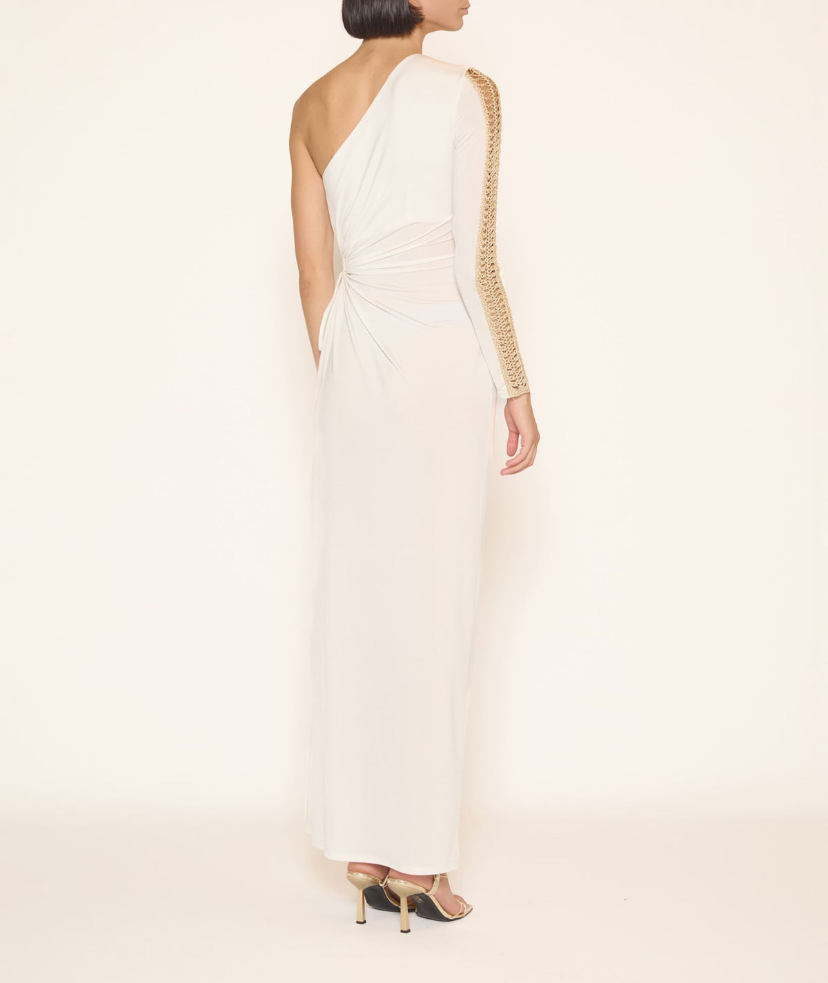 Sadh | White jersey one shoulde cut out Adya maxi dress