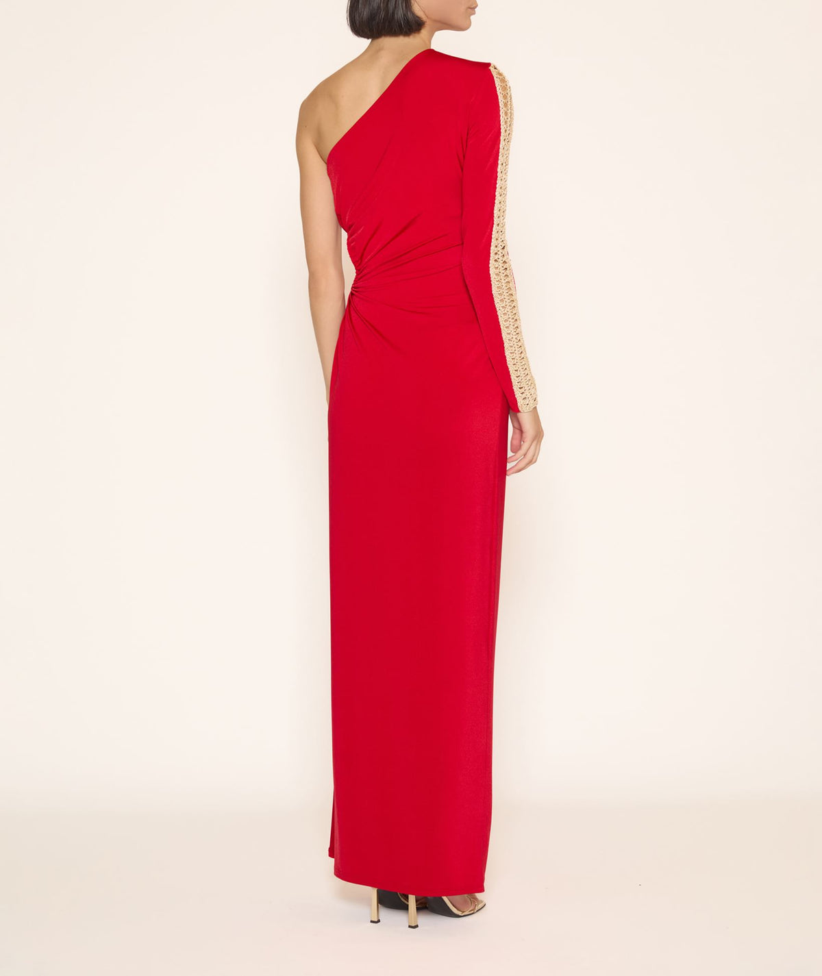 Sadh | Red jersey one shoulder cut out Adya maxi dress