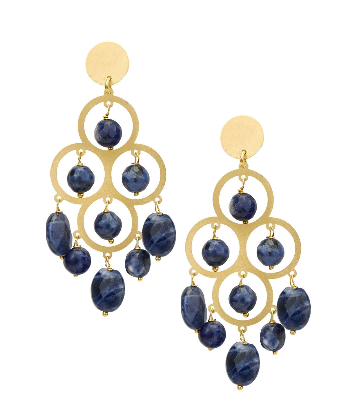Antonia Karra | Angelina gold-plated silver earrings - sodalite