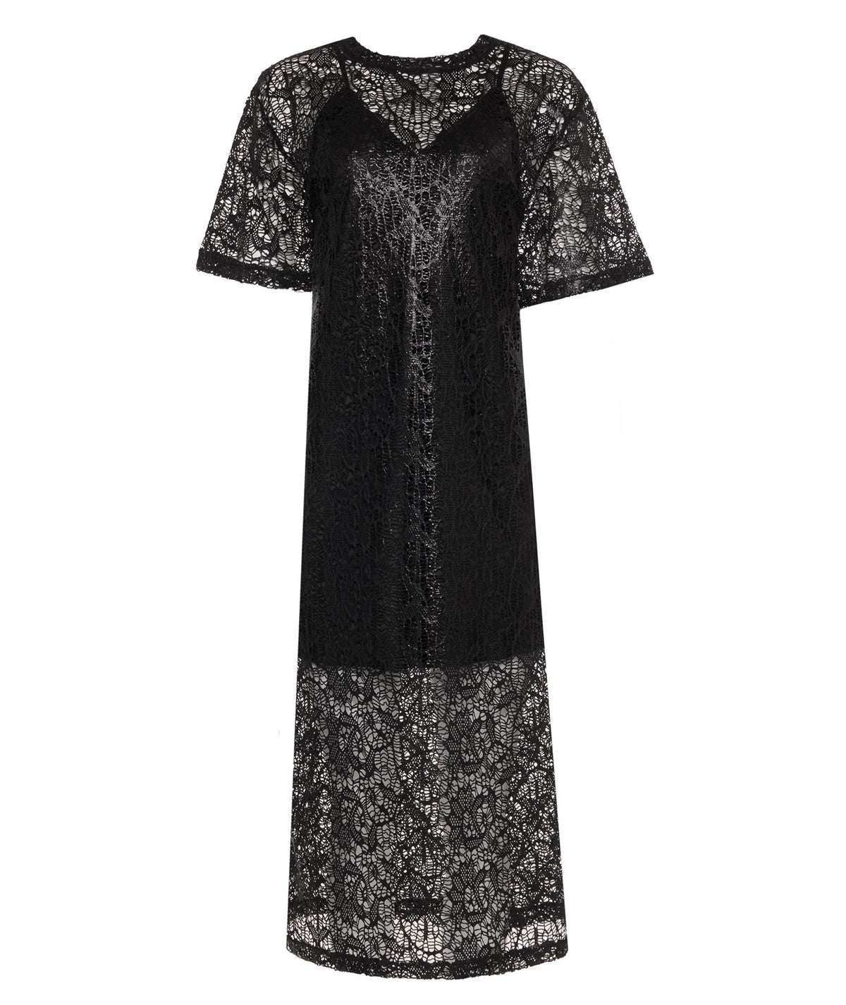 CKontova | Black lace T-shirt midi dress