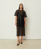 CKontova | Black lace T-shirt midi dress
