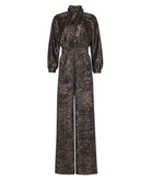 Stelios Koudounaris | Black animal print crossneck jumpsuit