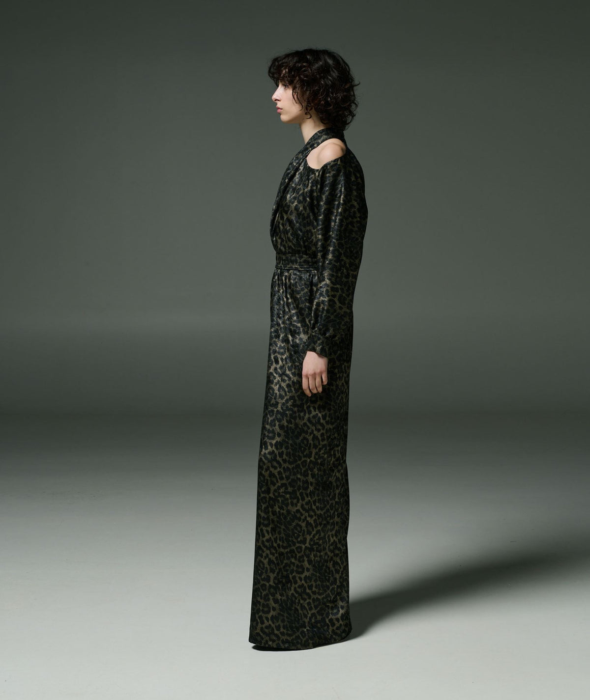 Stelios Koudounaris | Black animal print crossneck jumpsuit