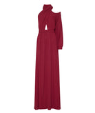 Stelios Koudounaris | Bordeaux crossneck maxi dress