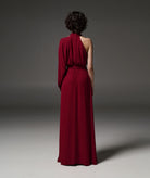 Stelios Koudounaris | Bordeaux crossneck maxi dress