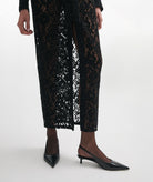 Nadia Rapti | Black velvet lace Lacer maxi dress