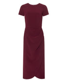 Maison Zoulias | Burgundy crepe Sofia midi dress