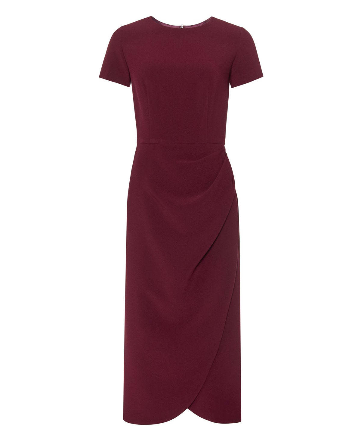Maison Zoulias | Burgundy crepe Sofia midi dress