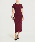 Maison Zoulias | Burgundy crepe Sofia midi dress
