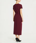 Maison Zoulias | Burgundy crepe Sofia midi dress