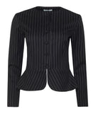 Maison Zoulias | Black pinstripe cool wool Marpessa blazer