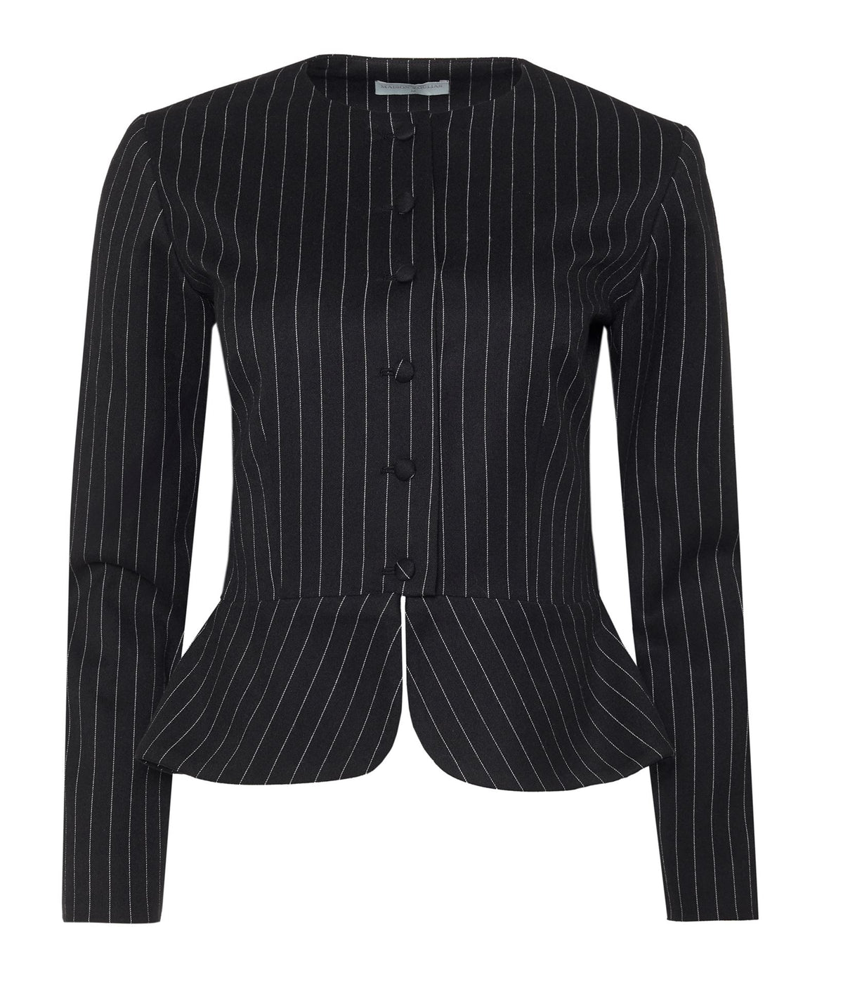 Maison Zoulias | Black pinstripe cool wool Marpessa blazer
