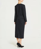 Maison Zoulias | Black pinstripe cool wool Marpessa blazer