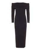 Mallory The Label | Black knitted off shoulder Nyra maxi dress