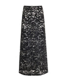 Mallory The Label | Black lace sequined Nora midi skirt