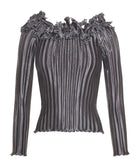 Daphne Valente | Graphite metallic Amnesia F pleated top