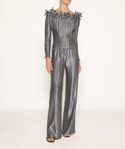 Daphne Valente | Graphite metallic Amnesia F pleated top